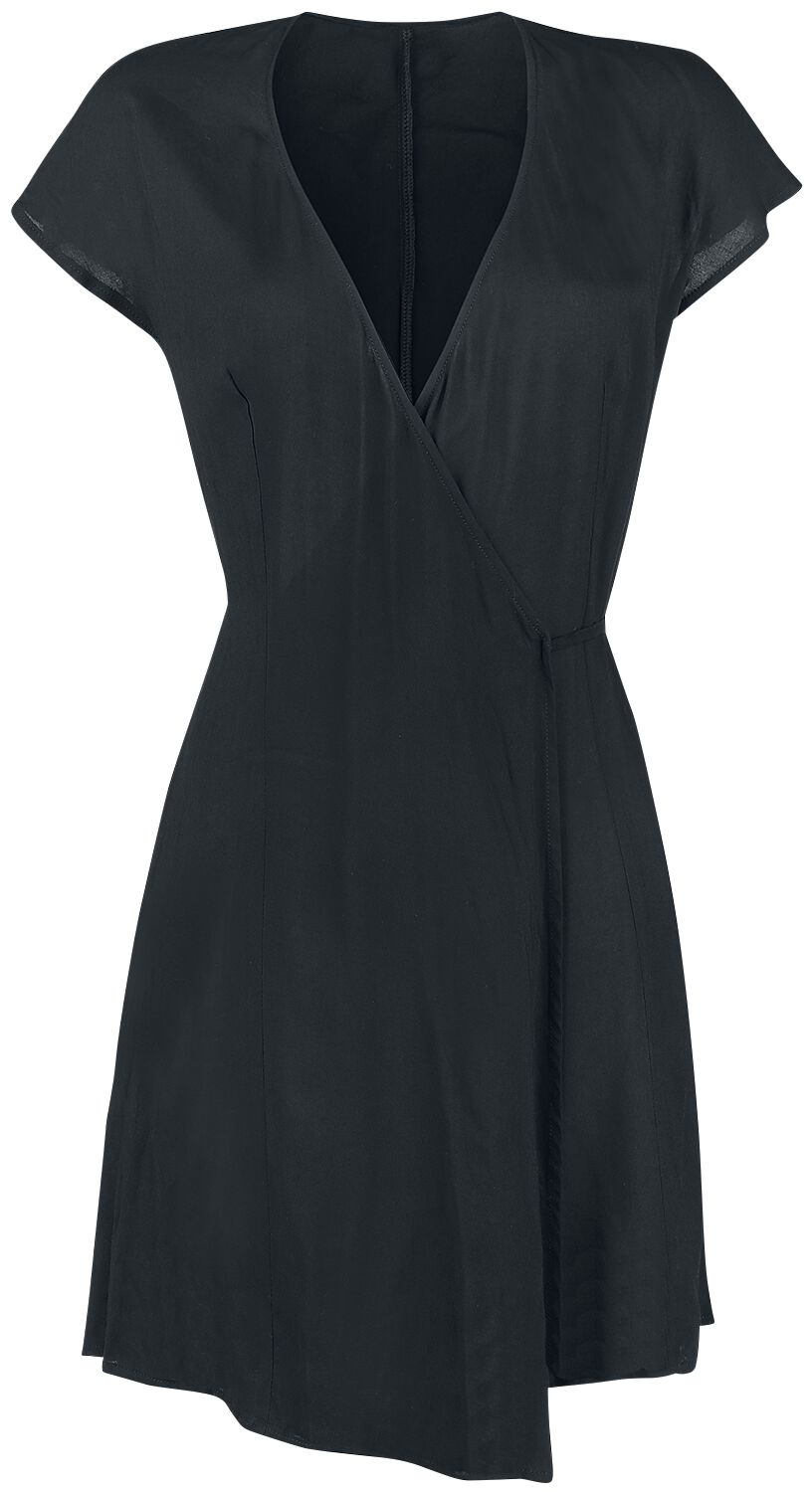Forplay Kleid knielang - Wickelkleid mit Bindegürtel - S bis 5XL - für Damen - Größe 5XL - schwarz von Forplay