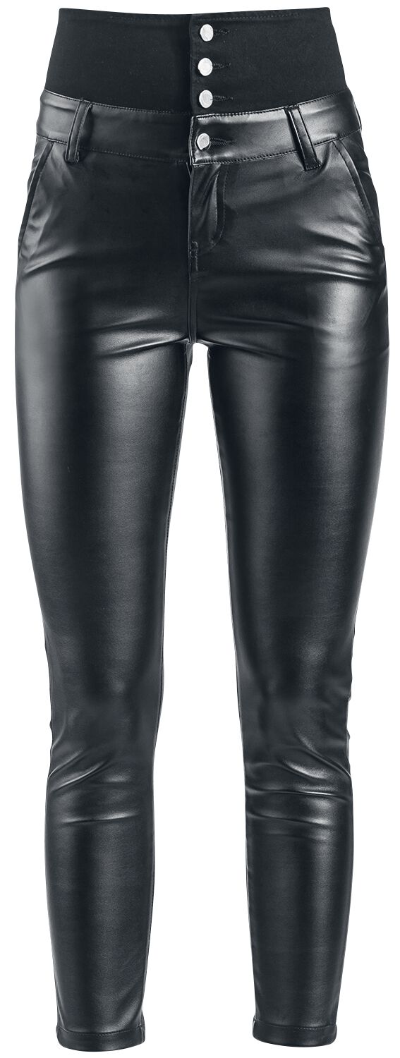 Forplay Kunstlederhose - High Waist Leather Immitation Trousers - W28L32 bis W38L34 - für Damen - Größe W29L32 - schwarz von Forplay