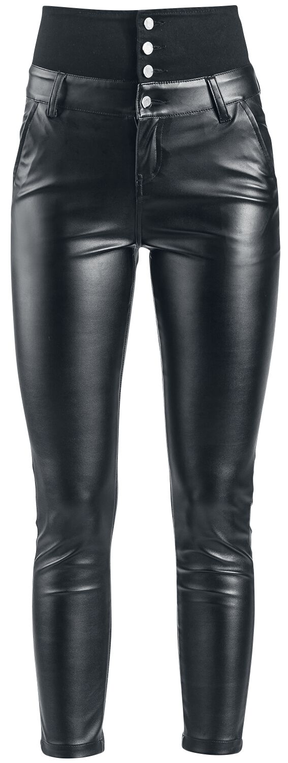 Forplay Kunstlederhose - High Waist Leather Immitation Trousers - W28L32 bis W38L34 - für Damen - Größe W29L34 - schwarz von Forplay