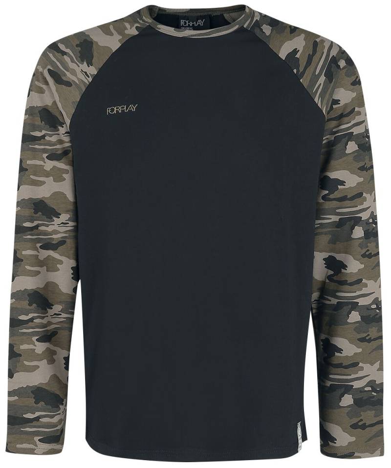 Forplay Langarmshirt - Jerry - M bis 3XL - für Männer - Größe XL - camouflage/schwarz von Forplay