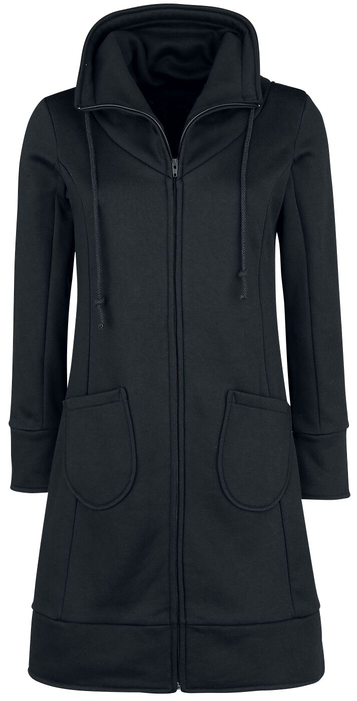 Forplay Mantel - High Neck Sweat Coat - S bis XL - für Damen - Größe L - schwarz von Forplay