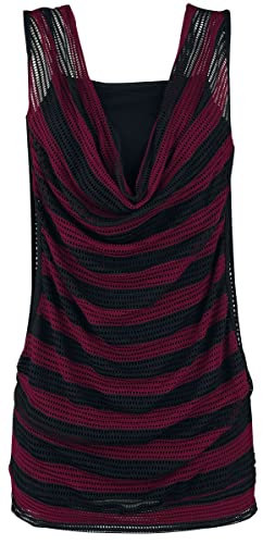 Forplay RED by EMP 2 in 1 Double Layer Stripe Mesh Top Frauen Top schwarz/rot S von Forplay