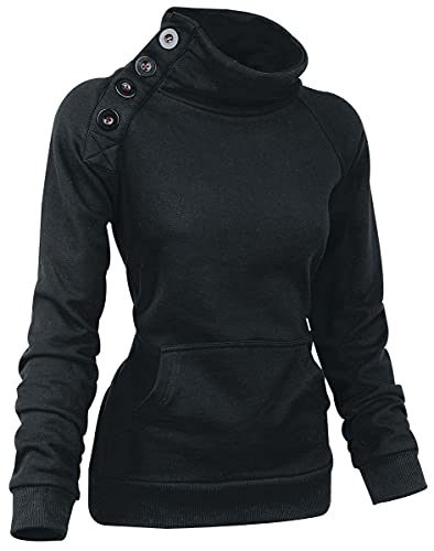 Forplay RED by EMP Damen schwarzes Sweatshirt mit Knopfdetail M von Forplay