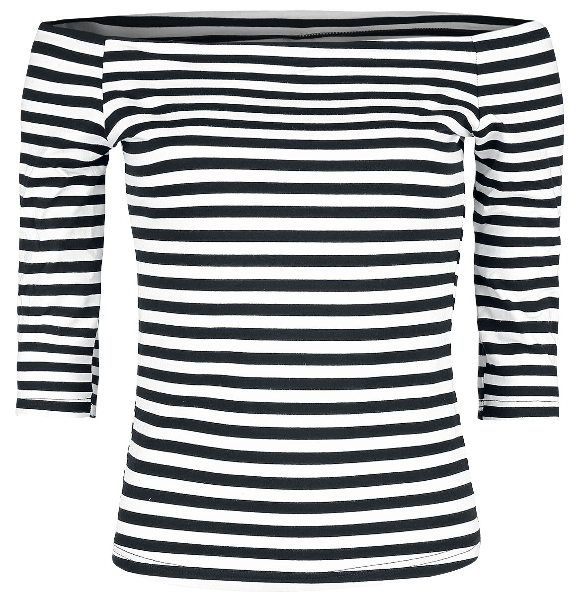 Forplay - Rockabilly Langarmshirt - Stripes Longsleeve - M bis XXL - für Damen - Größe L - schwarz/weiß von Forplay