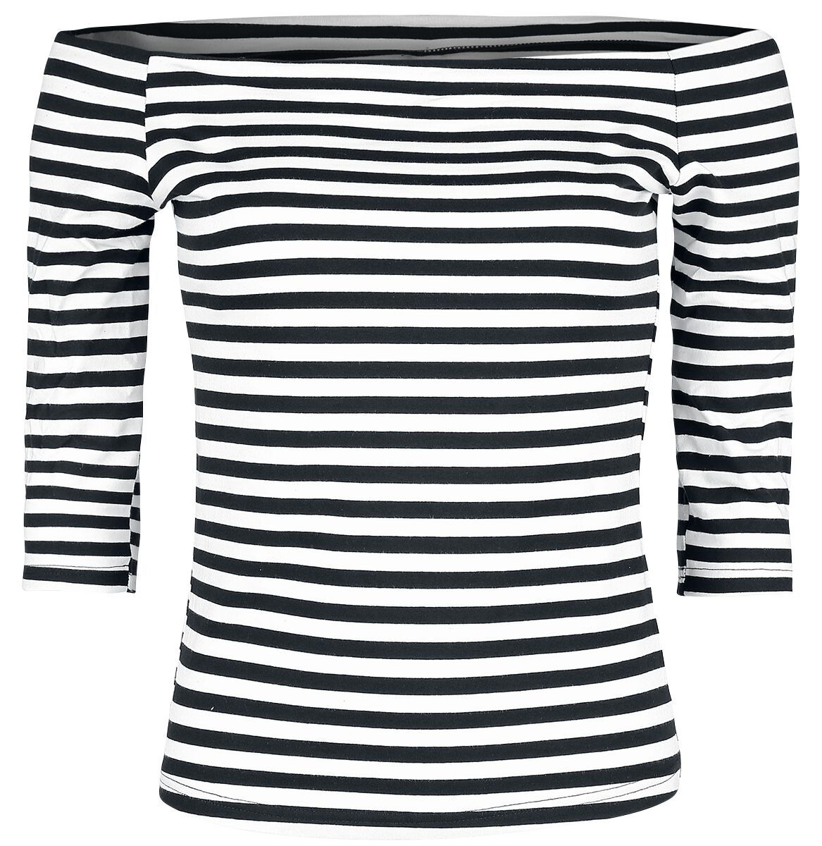 Forplay - Rockabilly Langarmshirt - Stripes Longsleeve - M bis XXL - für Damen - Größe XL - schwarz/weiß von Forplay