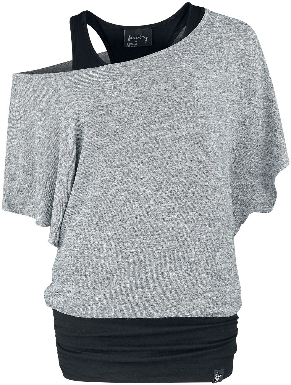 Forplay T-Shirt - Jean - S bis XXL - für Damen - Größe XL - schwarz/grau von Forplay