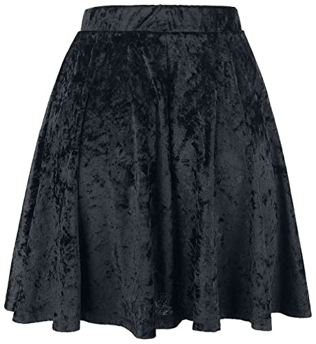 Forplay Velvet Skirt Frauen Kurzer Rock schwarz M 95% Polyester, 5% Elasthan Basics, Gothic, Romantik von Forplay