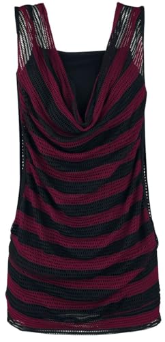 RED by EMP Damen schwarz-rotes Mesh Top 2 in 1 Double Layer Look L von Forplay