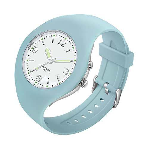 Damenuhr Fashion Jelly Serie Damen Silikon Armband Sport Uhren Wasserdicht Analog Quarzuhr Casual Damen Armbanduhr Einfaches Minimalistisches Design Armbanduhr für Frauen Mädchen, blau von Forrader