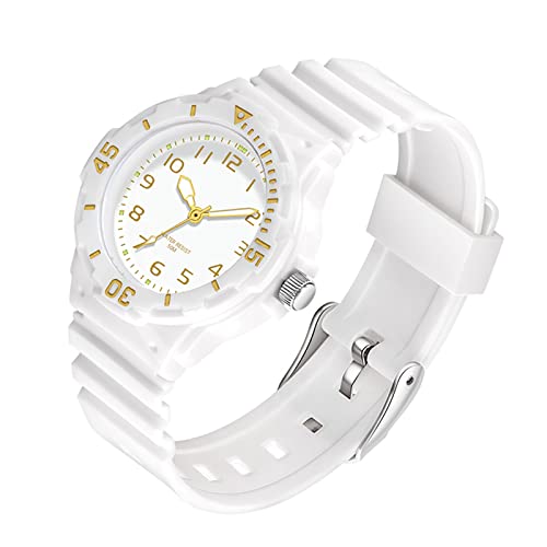 Damenuhr mit Silikonband Sport Wasserdicht Damen Uhren Einfache Digital Analog Armbanduhr Krankenschwester Casual Mode Quarzuhren für Frauen Mädchen, weißgold von Forrader
