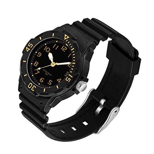 Damenuhr mit Silikonband Sport Wasserdicht Damenuhren Einfache Digital Analog Armbanduhr Krankenschwester Casual Mode Quarz Uhren für Frauen Mädchen, schwarz / goldfarben, Armband von Forrader