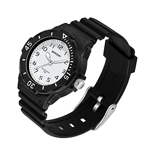 Damenuhr mit Silikonband Sport Wasserdicht Damenuhren Einfache Digital Analog Armbanduhr Krankenschwester Casual Mode Quarzuhren für Frauen Mädchen (Schwarz Weiß), schwarz / weiß von Forrader
