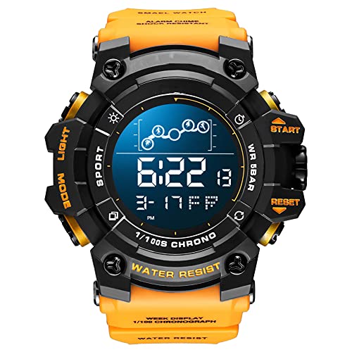 Forrader Digitale Sportuhr für Herren, wasserdicht, Militär-Armbanduhren, LED-Bildschirm, großes Zifferblatt, Stoppuhr, Alarm-Armbanduhr, 8082 Orange, Gurt Forrader Digitale Sportuhr für Herren, wasserdicht, Militär-Armbanduhren, LED-Bildschirm, großes Zifferblatt, Stoppuhr, Alarm-Armbanduhr, 8082 Orange, Gurt von Forrader