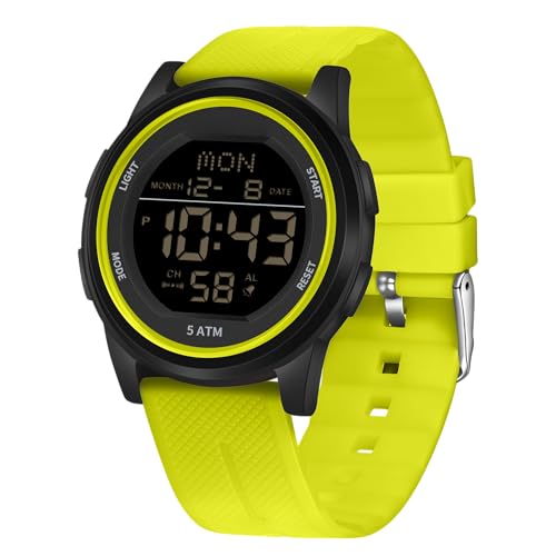 Herren Digital Sportuhr Wasserdicht Militär Uhren für Männer mit Stoppuhr LED Hintergrundbeleuchtung/Alarm/Countdown/Datum (Grün) von Forrader