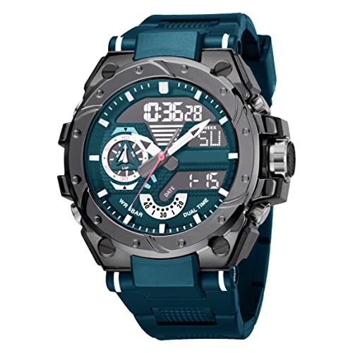 Forrader Herren Digitale Sportuhr Großes Zifferblatt Wasserdicht Militär Armbanduhren für Herren mit Stoppuhr Alarm LED Hintergrundbeleuchtung, blau von Forrader