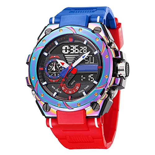 Forrader Herren Digitale Sportuhr Großes Zifferblatt Wasserdicht Militär Armbanduhren für Herren mit Stoppuhr Alarm LED Hintergrundbeleuchtung, farbe von Forrader