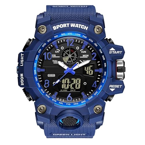 Forrader Herren Militär-Uhren Outdoor Sport Uhren für Herren Wasserdicht Taktische Armee Armbanduhr Multifunktion LED Alarm Stoppuhr Digital Analog Uhren, dunkelblau Forrader Herren Militär-Uhren Outdoor Sport Uhren für Herren Wasserdicht Taktische Armee Armbanduhr Multifunktion LED Alarm Stoppuhr Digital Analog Uhren, dunkelblau von Forrader