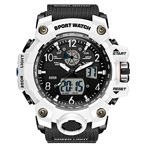 Forrader Herren Militär-Uhren Outdoor Sport Uhren für Herren Wasserdicht Taktische Armee Armbanduhr Multifunktion LED Alarm Stoppuhr Digital Analog Uhren, weiß Forrader Herren Militär-Uhren Outdoor Sport Uhren für Herren Wasserdicht Taktische Armee Armbanduhr Multifunktion LED Alarm Stoppuhr Digital Analog Uhren, weiß von Forrader