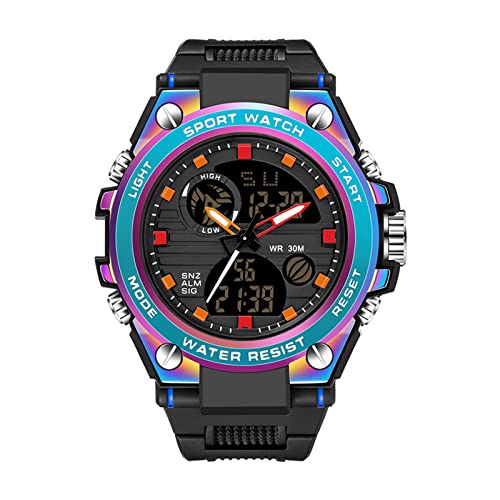 Forrader Modische bunte Herren-Armbanduhr, Militär, Outdoor, wasserdicht, Sport-Armbanduhr, Multifunktions-LED-Alarm, Stoppuhr, zwei Zeitzonen, Dual-Display, digitale Uhren für Herren, 739 Blau, Gurt Forrader Modische bunte Herren-Armbanduhr, Militär, Outdoor, wasserdicht, Sport-Armbanduhr, Multifunktions-LED-Alarm, Stoppuhr, zwei Zeitzonen, Dual-Display, digitale Uhren für Herren, 739 Blau, Gurt von Forrader