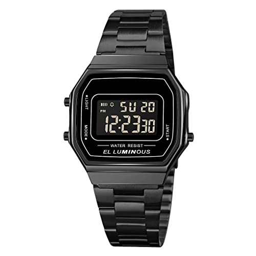 Forrader Unisex Digitaluhr Fashion Freizeit Quadratisch Herren Armbanduhr Wasserdicht Edelstahl Sport Armbanduhr, Schwarz Forrader Unisex Digitaluhr Fashion Freizeit Quadratisch Herren Armbanduhr Wasserdicht Edelstahl Sport Armbanduhr, Schwarz von Forrader