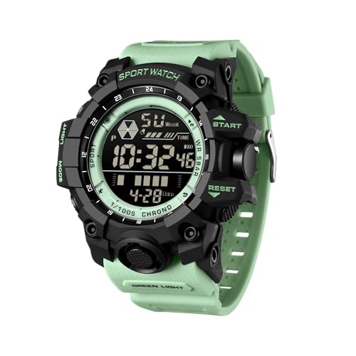 Herren Digitaluhr Sport Outdoor Wasserdicht Herren Armbanduhren mit LED Hintergrundbeleuchtung Alarm Stoppuhr Datum Militär Uhr für Männer, 6229 Grün von Forrader