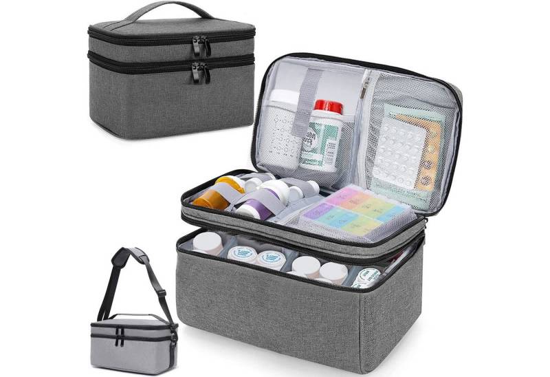 Forrlite Arzttasche Arzttaschen, Medizinschrank ,Medizin Tasche, Multifunktionstasche (Erste-Hilfe-Kits Box für Haus und Reise, Hausapotheke Box, Tragbarer Verbandskasten mit großem Fassungsvermögen), Artikel-Organisator, Medizin-Organisator mit Schultergurt von Forrlite