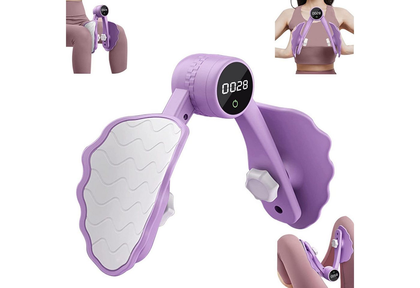 Forrlite Beckenbodentrainer Oberschenkeltrainer Beckenbodentrainer mit Zähler für Frauen, Stärkeeinstellung mit Drei Gängen und Intelligenter Datenchip, Po Trainer Beintrainer,Beine Trainingsgerät für Zuhause Damen Frau von Forrlite