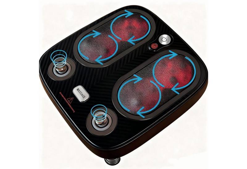 Forrlite Fußmassagegerät Shiatsu-Fußmassage mit Wärmefunktion, Elektrisches Massagegerät mit Wärmefunktion, Rollen und Luftkompression, Fußwärmer, Fußmassagegerät mit 360° Rundum-Kneten von Forrlite