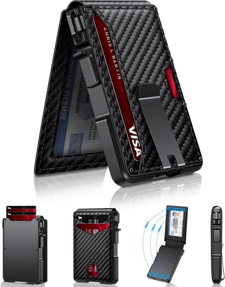 Forrlite Geldbörse Geldbeutel Herren Slim Wallet mit RFID-Schutz (Premium Leder Portemonnaie Herren mit Münzfach, Tragbar und, Langlebig Brieftasche Herren), Mini Kreditkartenetui Kartenetui Männer) von Forrlite