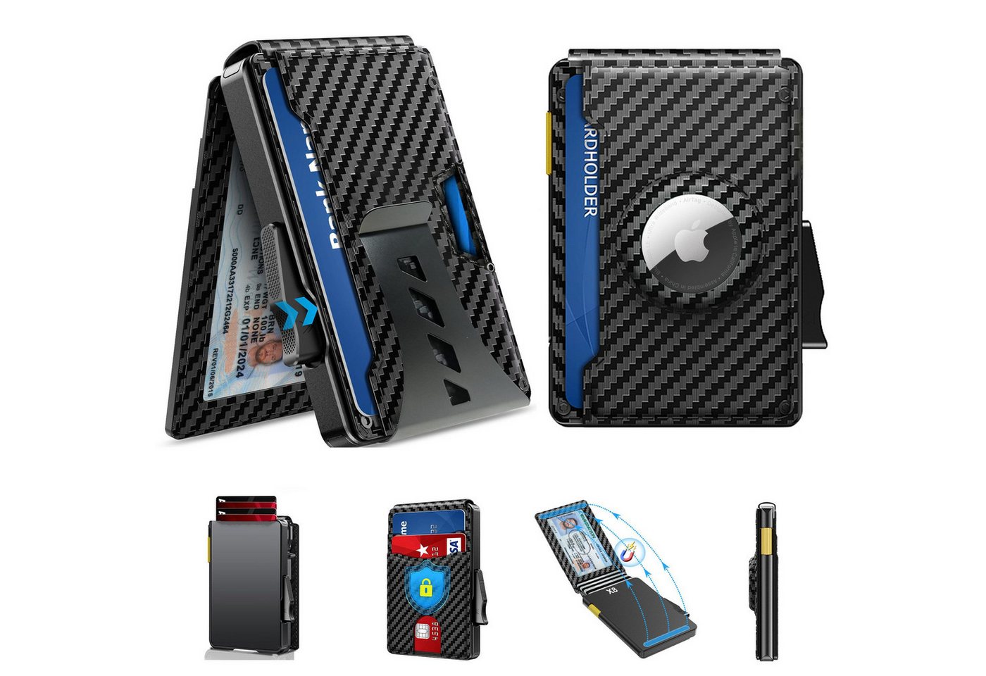 Forrlite Geldbörse Geldbeutel Herren Slim Wallet mit RFID-Schutz (Premium Leder Portemonnaie Herren mit Münzfach, Tragbar und Langlebig Brieftasche Herren), Mini Kreditkartenetui Kartenetui Männer) von Forrlite