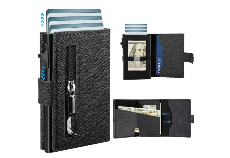 Forrlite Geldbörse Geldbörse Herren Slim Wallet RFID Blocking Kohlefaserleder (Portmonee Herren mit 11 Kartenetui, Ausweisfenster, Geldscheinklammer, Minimalistischer Geldbeutel Herren,Geldbörse Herren mit RFID Schutz, Portmonee Portemonnaie Herren klein, Slim Wallet mit Münzfach, Mini Geldbörse Herren&Damen, Kreditkartenetui Kartenetui-Geldbeutel) von Forrlite