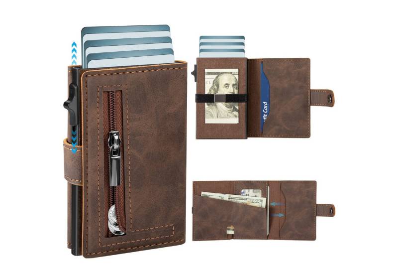 Forrlite Geldbörse Geldbörse Herren Slim Wallet RFID Blocking Kohlefaserleder (Portmonee Herren mit 11 Kartenetui, Ausweisfenster, Geldscheinklammer, Minimalistischer Geldbeutel Herren,Geldbörse Herren mit RFID Schutz, Portmonee Portemonnaie Herren klein, Slim Wallet mit Münzfach, Mini Geldbörse Herren&Damen, Kreditkartenetui Kartenetui-Geldbeutel) von Forrlite