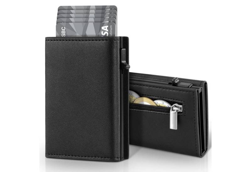 Forrlite Geldbörse Geldbörse Herren Slim Wallet RFID Blocking Kohlefaserleder (Portmonee Herren mit 11 Kartenetui, Ausweisfenster, Geldscheinklammer, Minimalistischer Geldbeutel Herren,Geldbörse Herren mit RFID Schutz, Portmonee Portemonnaie Herren klein, Slim Wallet mit Münzfach, Mini Geldbörse Herren&Damen, Kreditkartenetui Kartenetui-Geldbeutel) von Forrlite