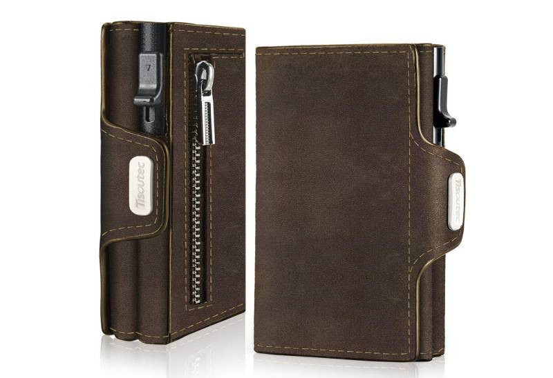 Forrlite Geldbörse Geldbörse Herren mit RFID Schutz, Portmonee Portemonnaie Herren klein (Slim Wallet mit Münzfach, Mini Geldbörse Herren&Damen, Kreditkartenetui Kartenetui-Geldbeutel 12 Karten, Kartenhalter Carbon) von Forrlite