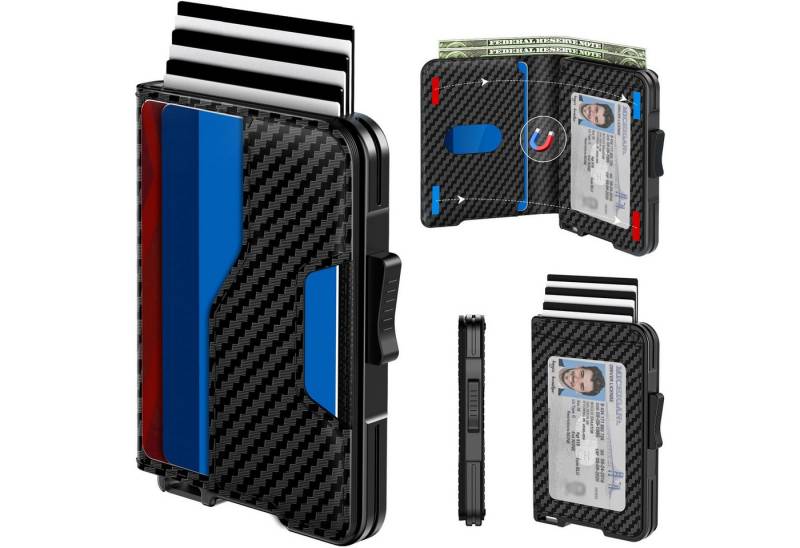 Forrlite Geldbörse Geldbörse Herren mit RFID Schutz, Portmonee Portemonnaie Herren klein (Slim Wallet mit Münzfach, Mini Geldbörse Herren&Damen, Kreditkartenetui Kartenetui-Geldbeutel 15 Karten, Kartenhalter Leather) von Forrlite