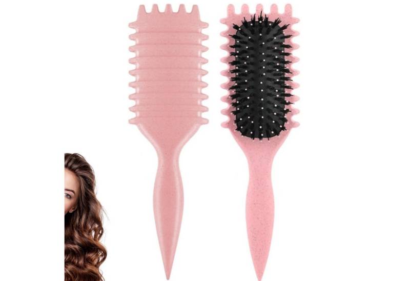 Forrlite Haarbürsten-Set Curl Hair Brush, Lockenbürste,Curl Define Styling Brush, Curl Define Stylingbürste,Wildschweinborsten Haarbürste,Haarbürste zum Entwirren für Frauen von Forrlite