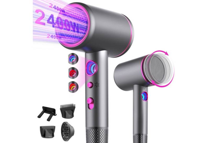 Forrlite Haartrockner Haartrockner,Föhn Ionen mit Diffusor 2400W AC Motor, 2400 W, 3 Stylingdüsen Klappbar Faltbarer Professional Ionen Haartrockner Forrlite Haartrockner Haartrockner,Föhn Ionen mit Diffusor 2400W AC Motor, 2400 W, 3 Stylingdüsen Klappbar Faltbarer Professional Ionen Haartrockner von Forrlite