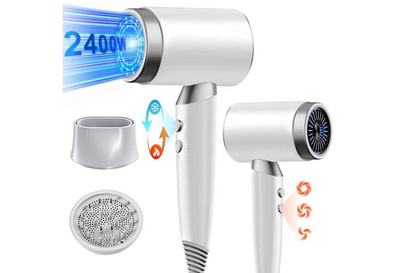 Forrlite Haartrockner Haartrockner Föhn Ionen 2400W,Anti-Spliss mit Kaltluft Modus, 2400 W, 3 Stylingdüsen Klappbar Faltbarer Professional Ionen Haartrockner von Forrlite