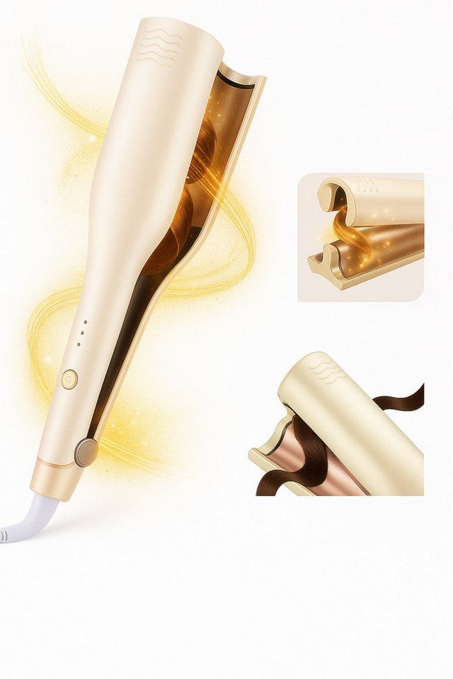 Forrlite Lockenstab Lockenstab mit 3 Temperaturstufen – Keramik Wellenstyler mit Ionen, Technologie, Anti-Frizz & schnelles Aufheizen, Locken-Multistyler für Forrlite Lockenstab Lockenstab mit 3 Temperaturstufen – Keramik Wellenstyler mit Ionen, Technologie, Anti-Frizz & schnelles Aufheizen, Locken-Multistyler für von Forrlite