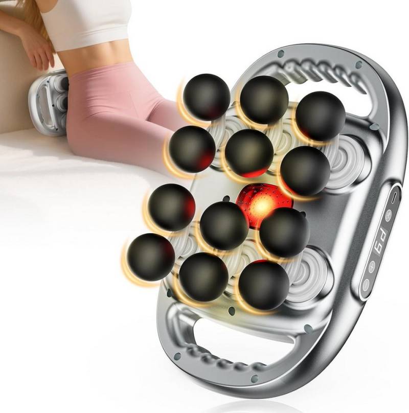 Forrlite Massagegerät Massagegerät, 2-in-1-Nacken-Schulter-Rücken-Massagegerät, mit 12 Massageköpfen, Muskelmassagegerät mit 9 Intensitätsstufen, elektrische Massagepistole von Forrlite