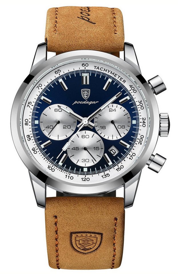 Forrlite Quarzuhr Quarzuhr, Multifunktionsuhr Armbanduhr, Chronograph Herrenuhr, (Chronograph Herren-Uhren Analog), Männer Uhr Große Zahlen Ziffern 3Bar Wasserdicht Datum Analog von Forrlite