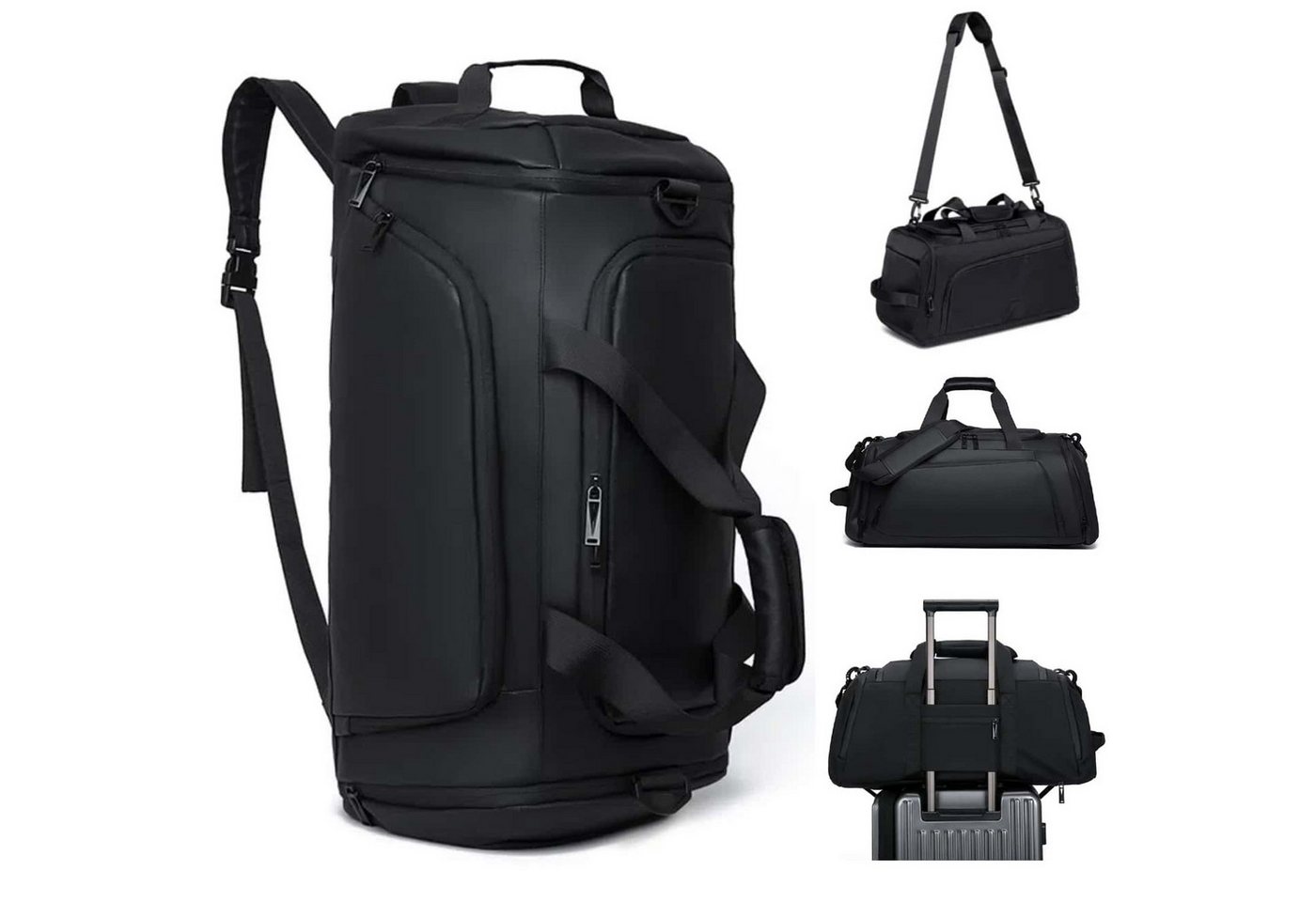 Forrlite Sporttasche Reisetasche mit Schuhfach und Nassfach, verstellbaren Schultergurten (40L Wasserdicht Fitnesstasche Trainingstasche für Herren Damen, Schwarz), Große Kapazität Travel Gym Tasche Duffle Bag Fitnesstasche von Forrlite
