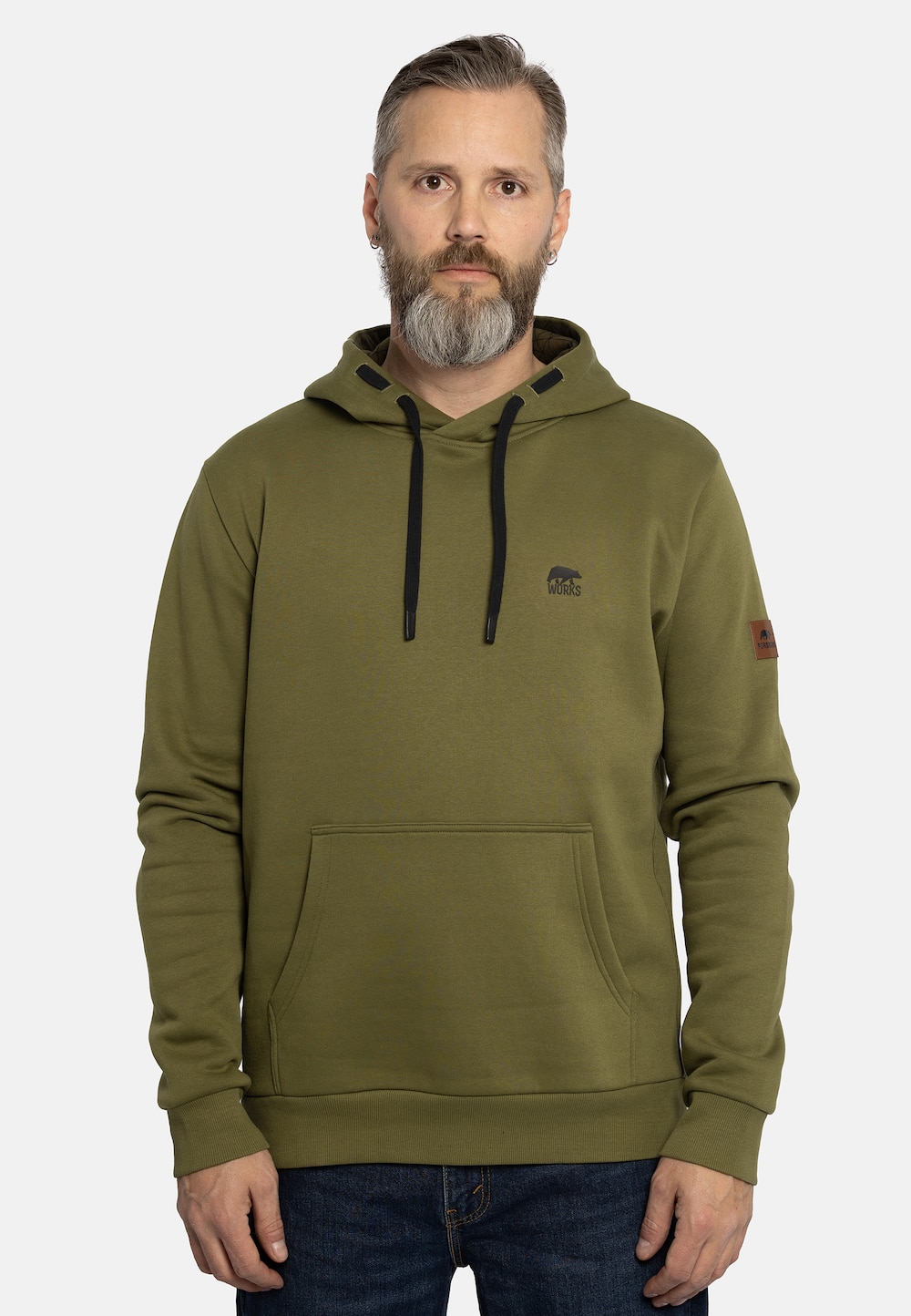 Große Größen Hoodie mit kleinem Brustlogo, Herren, grün, Größe: XL, Baumwolle/Polyester, Forsberg von Forsberg