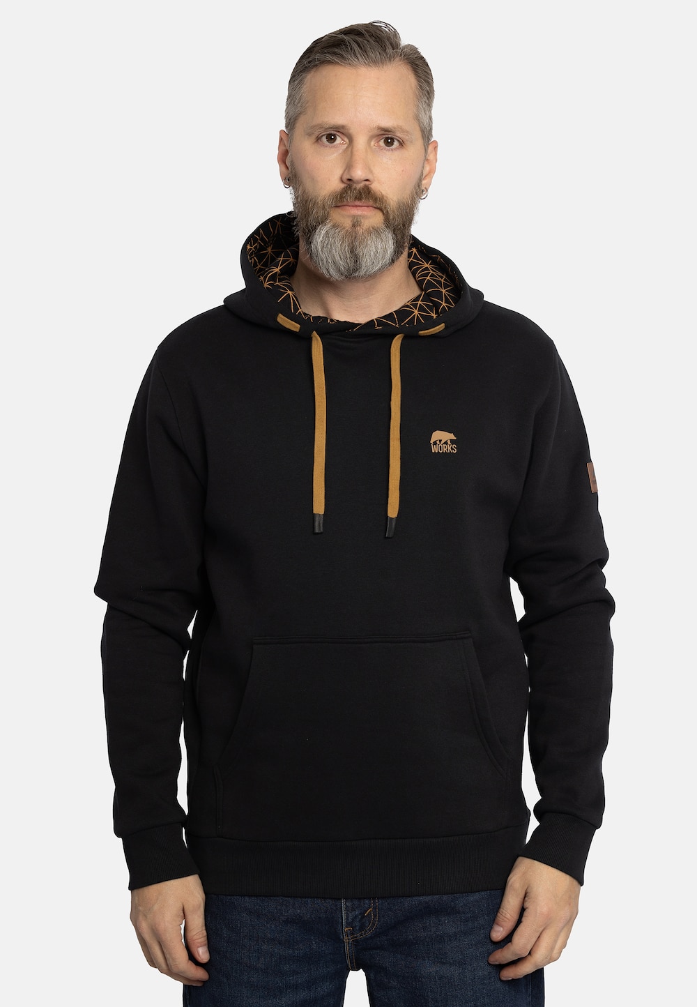 Große Größen Hoodie mit kleinem Brustlogo, Herren, schwarz, Größe: 4XL, Baumwolle/Polyester, Forsberg von Forsberg