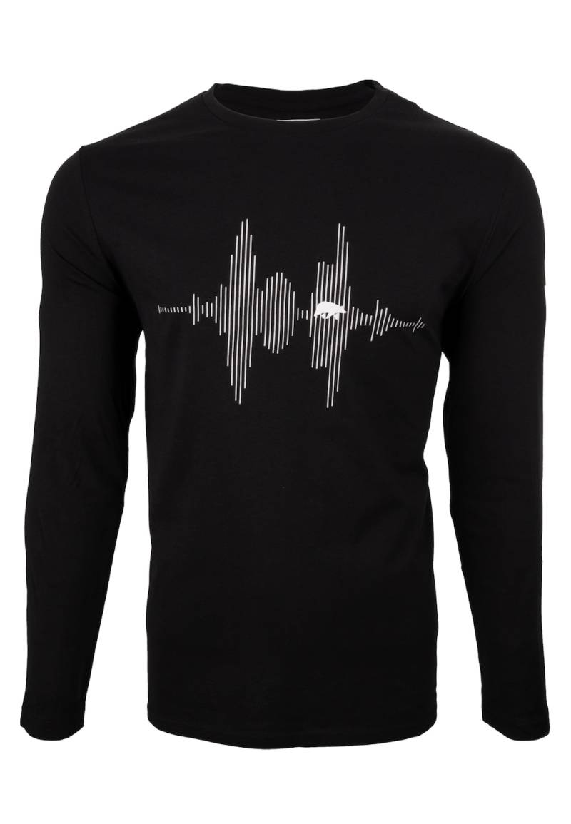 Große Größen Longsleeve mit Audiowelle, Herren, schwarz, Größe: 4XL, Baumwolle, Forsberg Große Größen Longsleeve mit Audiowelle, Herren, schwarz, Größe: 4XL, Baumwolle, Forsberg von Forsberg