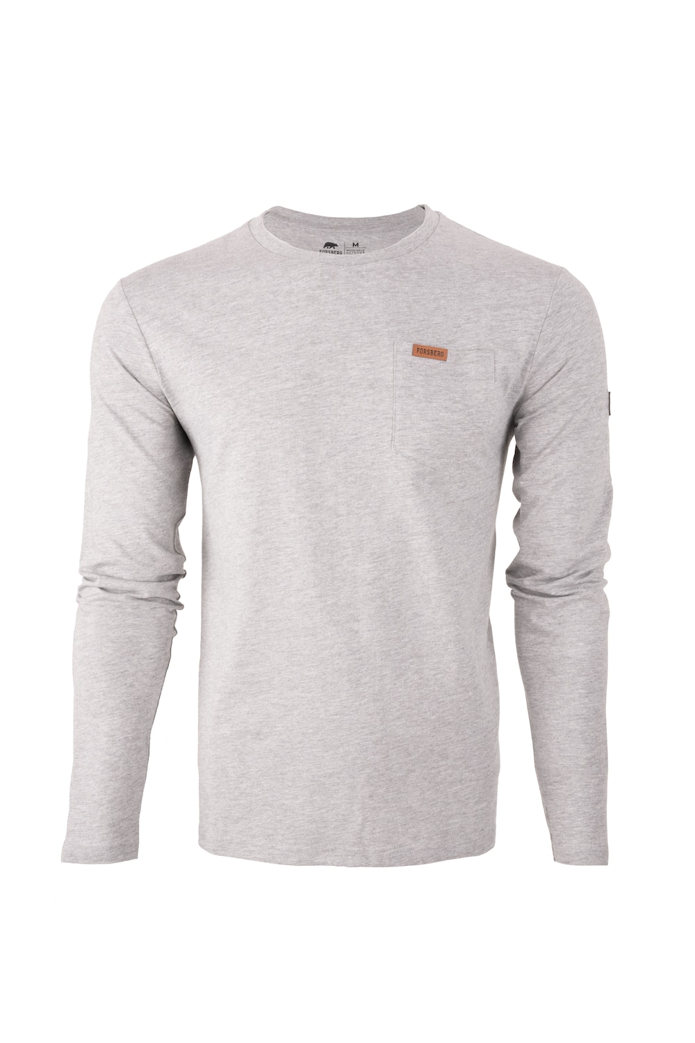 Große Größen Longsleeve mit Brusttasche, Herren, grau, Größe: XL, Baumwolle/Polyester, Forsberg von Forsberg