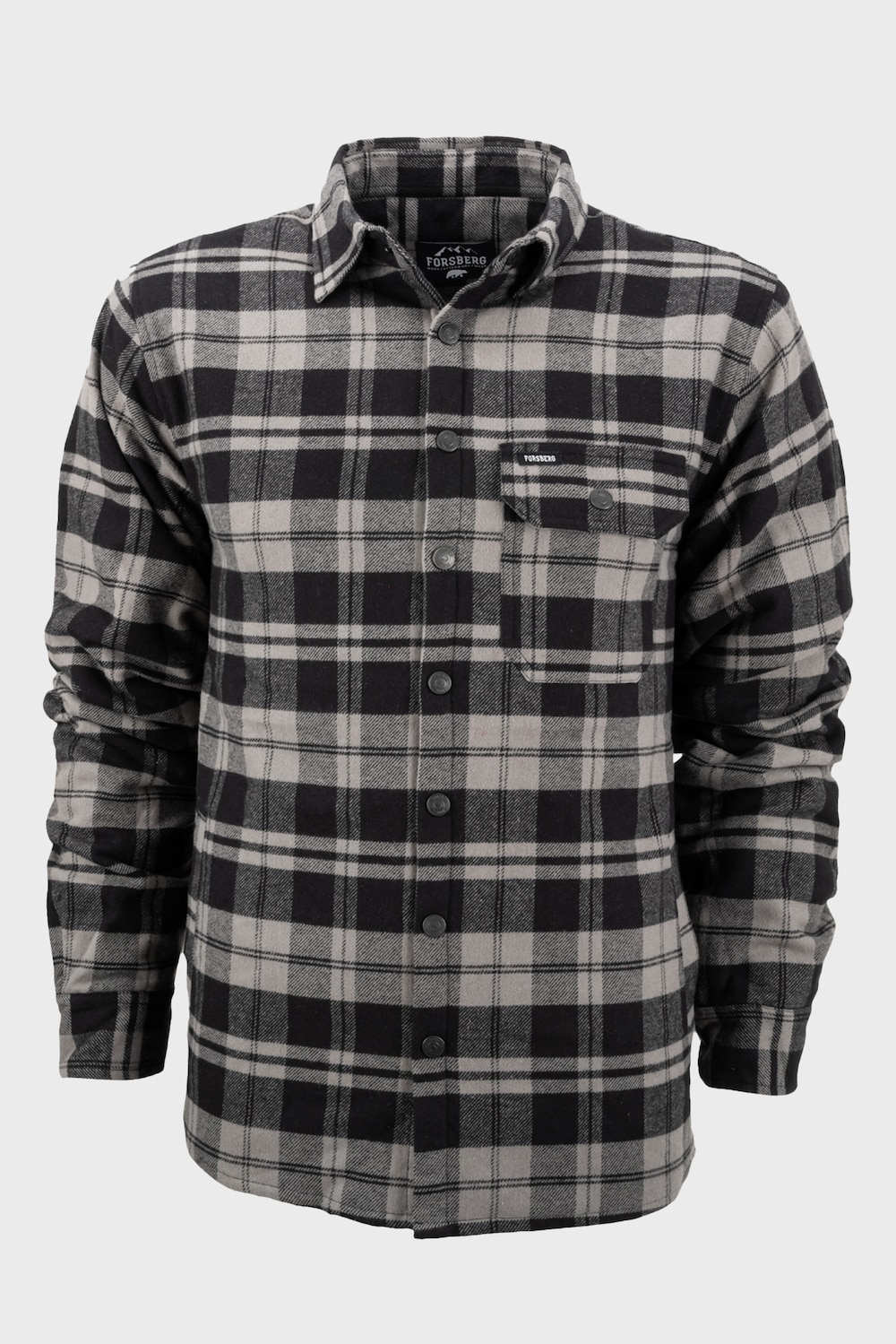 Große Größen Skogmän II Flanellhemd gefüttert, Herren, grau, Größe: 4XL, Polyester/Baumwolle, Forsberg von Forsberg