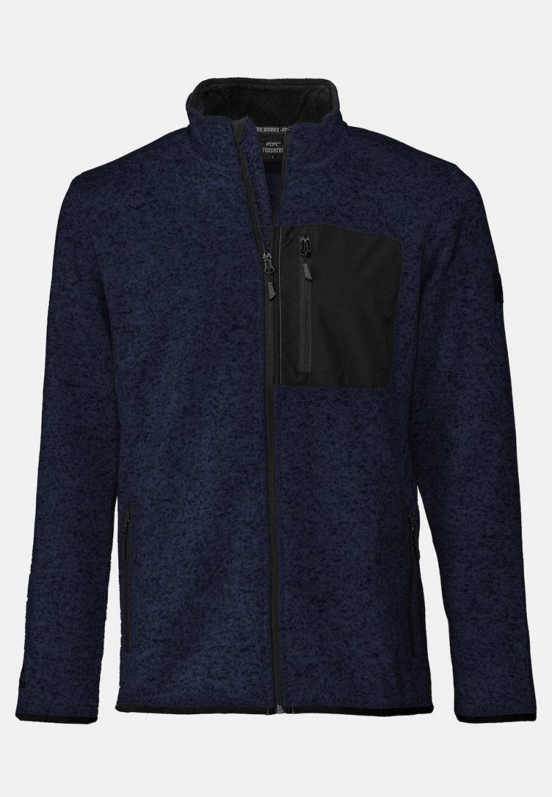 Große Größen Strickjacke mit Brusttasche, Herren, blau, Größe: 4XL, Polyester, Forsberg von Forsberg