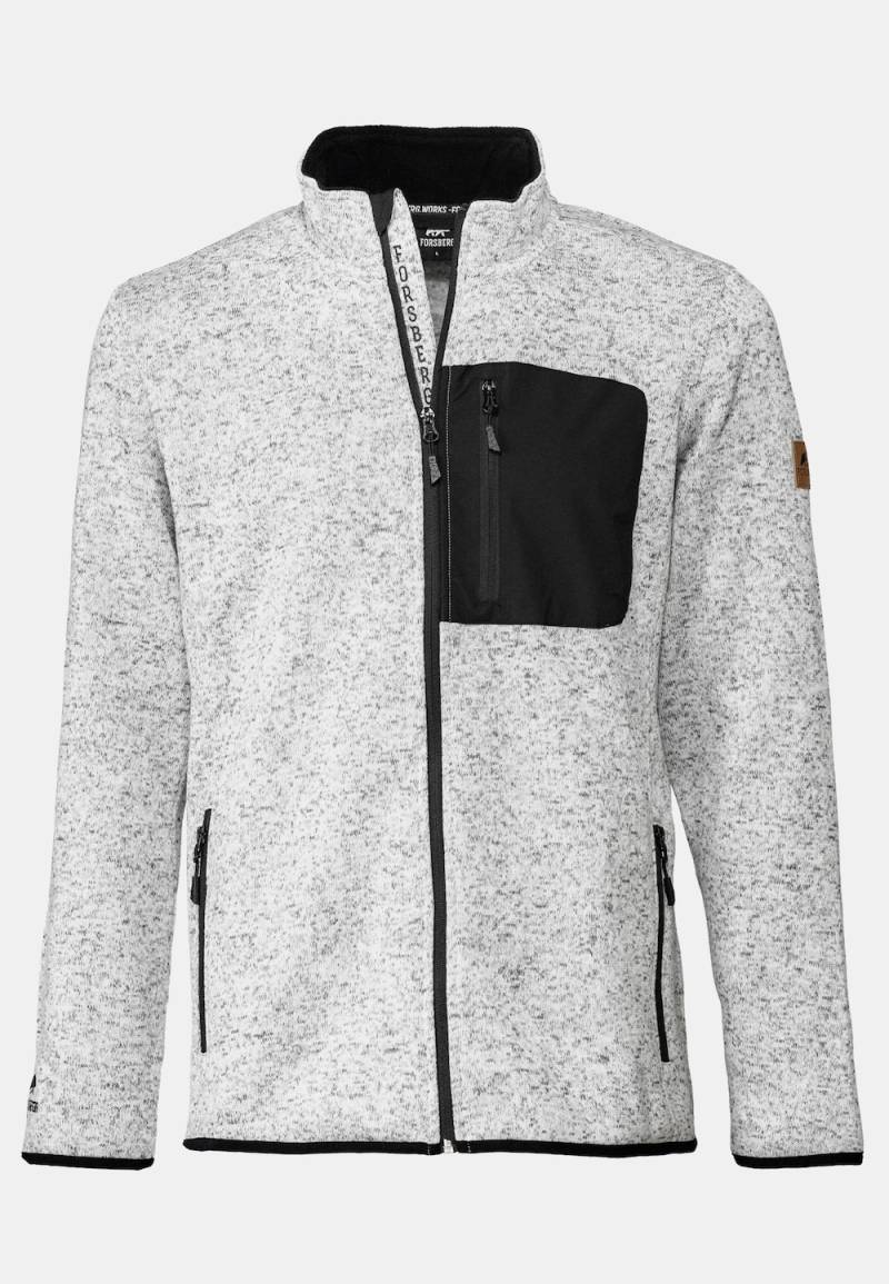 Große Größen Strickjacke mit Brusttasche, Herren, grau, Größe: 4XL, Polyester, Forsberg von Forsberg