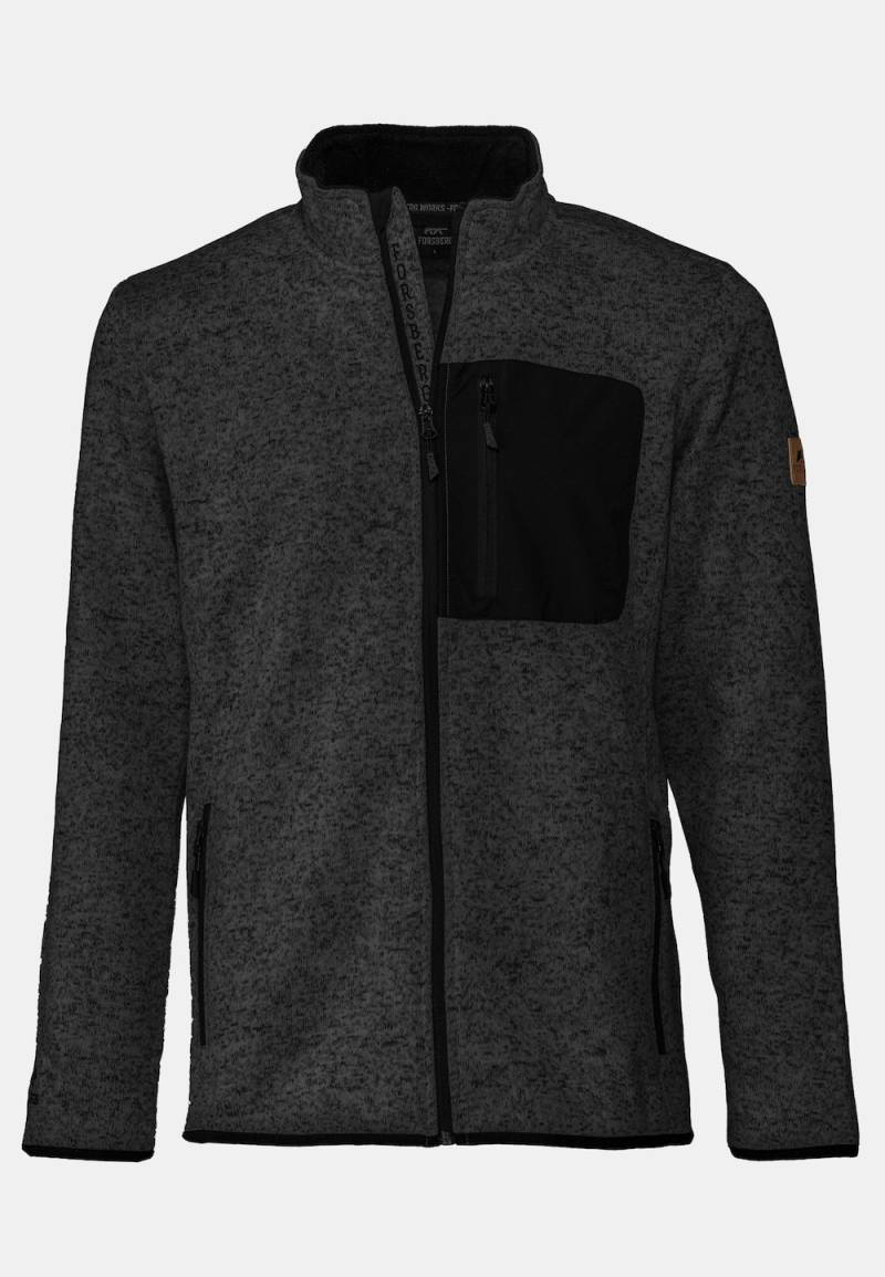 Große Größen Strickjacke mit Brusttasche, Herren, schwarz, Größe: XXL, Polyester, Forsberg von Forsberg